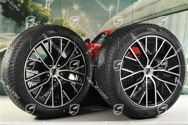 21-inch Macan Design winter wheel set, rims 8,5J x 21 ET27 + 10,5J x 21 ET47 + NEW Pirelli winter tyres 255/45 R21 + 285/40 R21, black high gloss