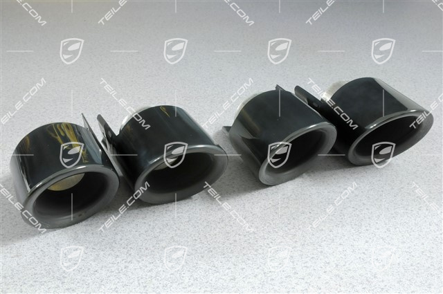 Końcówki rur wydechowych czarne, Panamera S/4S/S e-Hybrid/Turbo/Turbo S/4S Executive/Turbo Executive/Turbo S Ex.), komplet L+R