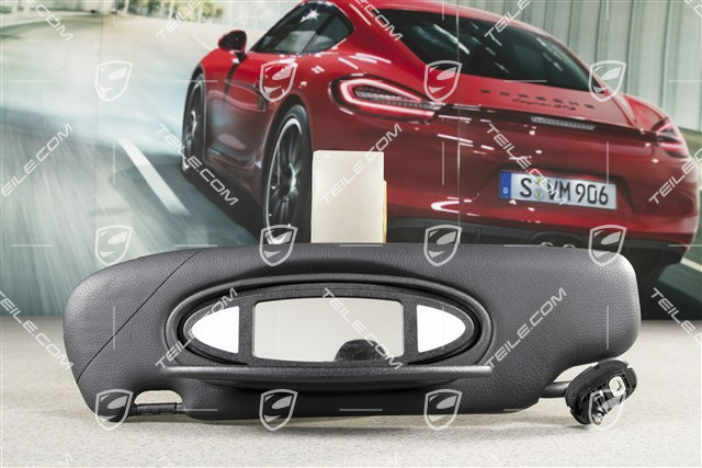 Sonnenblende, Kunstleder, schwarz, L