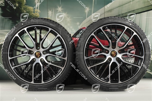 21" Koła zimowe, komplet "Exclusive Design Sport", felgi 9,5 J x 21 ET71 + 10,5 J x 21 ET71 + NOWE opony zimowe Pirelli Sottozero III 275/35 R21 + 315/30 R21, czarny wysoki połysk