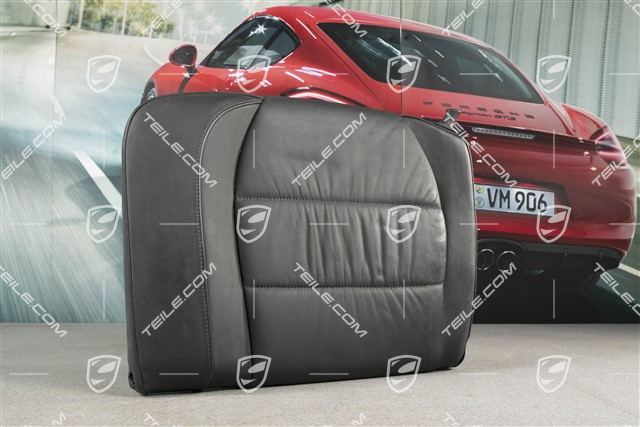 Notsitzrückenlehne, Raffleder, schwarz, Coupe, L