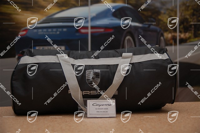 Pokrowiec na samochód (do pomieszczeń zamkniętych), z herbem i napisem Porsche