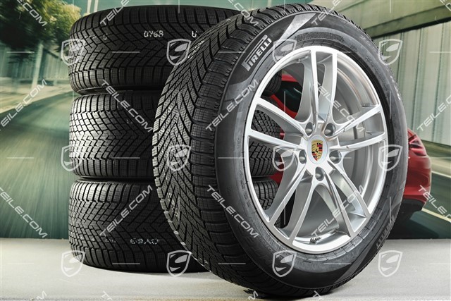 20" Cayenne COUPE Sport Winterräder Satz, Felgen 9J x 20 ET50 + 10,5J x 20 ET55 + Pirelli Winterreifen 255/55 R20 + 295/45 R20, mit RDK-Sensoren
