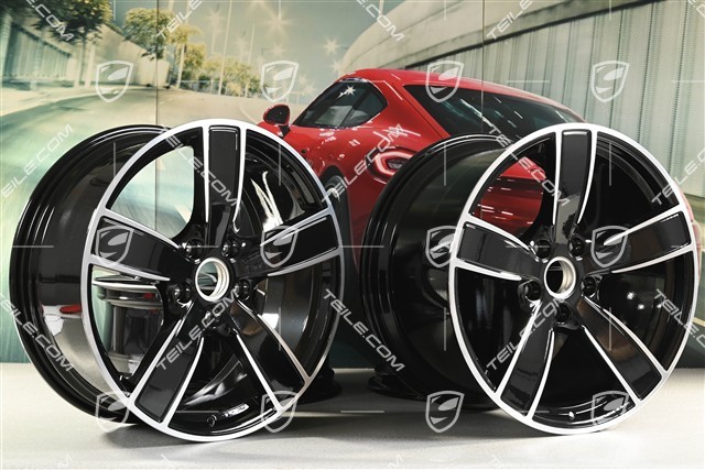 20" Komplet felg Carrera Sport, 8,5J x 20 ET49 + 11,5J x 20 ET56, czarny wysoki połysk