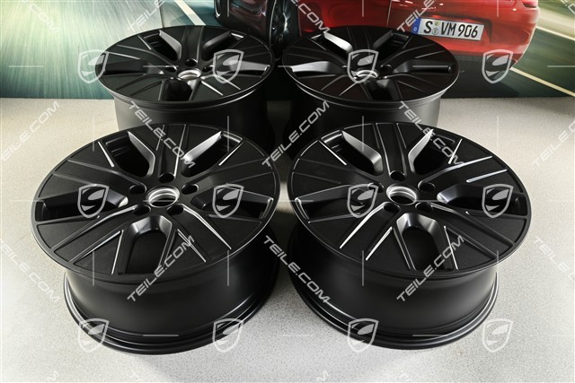 20" Felgensatz Turbo Aero, 9J x 20 ET54 + 11J x 20 ET60, in Schwarz Seidenmatt