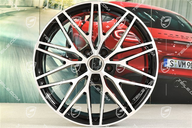 21-inch wheel rim set Cayenne RS Spyder Design, 11J x 21 ET49 + 9,5J x 21 ET46, black high gloss