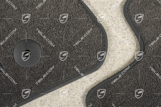 Velours Fußmatten Satz, schwarz