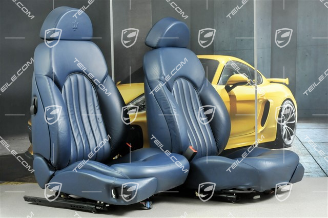 3200GT Fotele, regulowane elektrycznie, skóra, Granatowe, komplet (L+R)