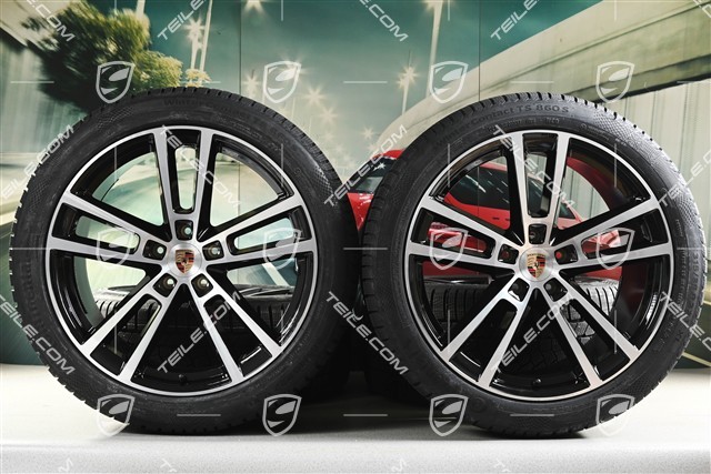22" Winterräder Sport Design, Felgen 10J x 22 ET48 +11,5J x 22 ET52 + NEUE Continental Winterreifen 285/40 R22 + 315/35 R22, in Schwarz Hochglanz