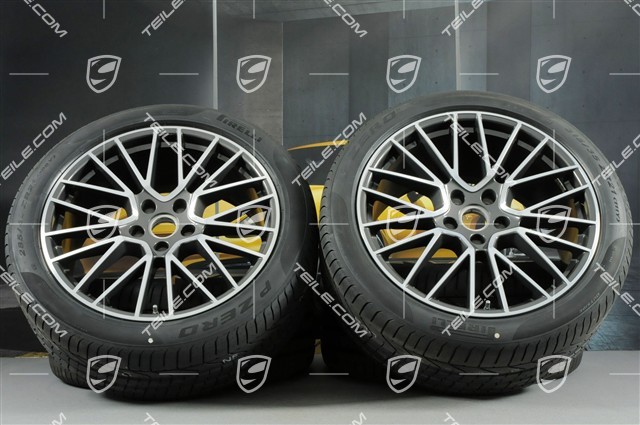 21" Cayenne RS Spyder Sommerräder Satz, Felgen 9,5J x 21 ET46 + NEUE 11,0J x 21 ET49 + Pirelli P Zero Sommerreifen 285/40 R21 + 315/35 R21