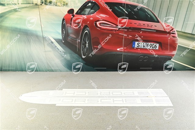 1 zestaw ozdobnych folii ozdobnych z napisem "PORSCHE", czarny
