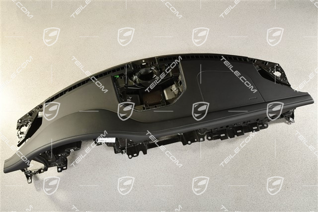 Dashboard trim, upper part, leather, black