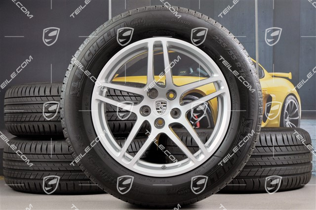 18" "Macan S" koła letnie komplet, felgi 8J x 18 ET21 + 9J x 18 ET21, opony letnie Michelin Latitude Sport 235/60 ZR 18 + 255/55 ZR 18, z czujnikami ciśni