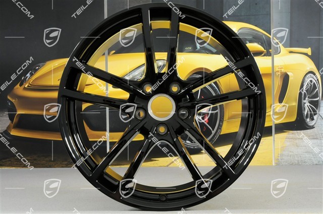 21" Felgi Cayenne COUPÉ Turbo Design, komplet, 9,5J x 21 ET46 + 11,0J x 21 ET49, czarny wysoki połysk