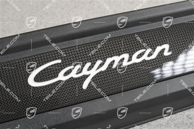 Einstiegleiste, Carbon, mit Beleuchtung, mit Schriftzug "Cayman", L