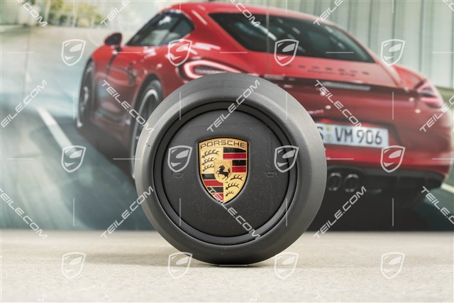 Airbag kierowcy / poduszka powietrzna, skóra, Czarny