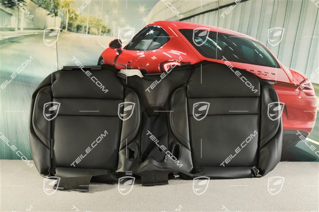 Sitzbezug / Bezug, Sitzkissen, Hinten, Leder Schwarz