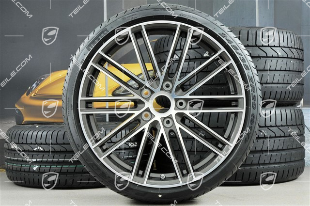 20" summer wheels set 911 Turbo IV, rims 11,5J x 20 ET56 + 9J x 20 ET51 + Pirelli summer tyres 305/30 ZR20 + 245/35 ZR20, Titan