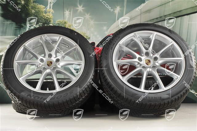 20" koła zimowe Cayenne Design, komplet, felgi 9J x 20 ET50 + 10,5J x 20 ET64 + opony zimowe Pirelli 275/45 R20 + 305/40 R20, z czujnikami ciśnienia