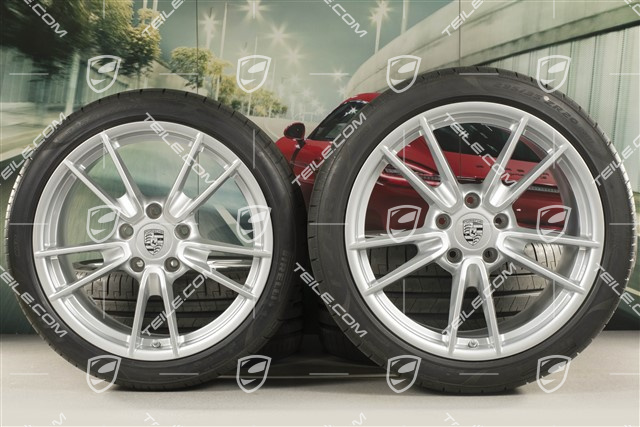 19"+20" Carrera Sommerräder Satz, Felgen 8,5J x 19 ET52 + 11,5J x 20 ET67 + Pirelli Sommerreifen 235/40 R19 + 295/35 R20, mit RDK-Sensoren