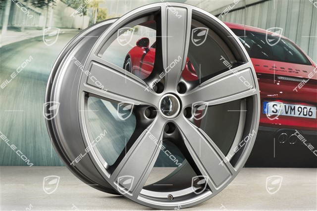 22" Felgensatz Cayenne Sport Classic, 10J x 22 ET48 + 11,5J x 22 ET61, Platinum Seidenmatt