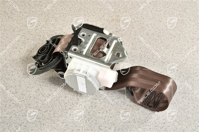 Hintere Sicherheitsgurt, optische und akustische Kontrolle der Befestigung, Trüffelbraun, R