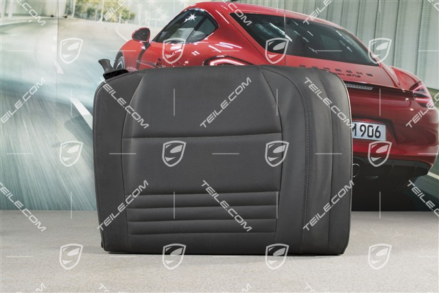Back seat backrest, rear, leatherette, black, coupe, R