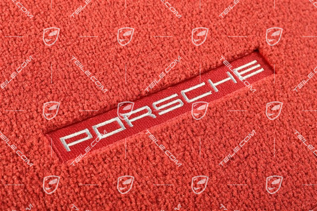 Dywaniki welurowe, komplet 4szt. czerwone