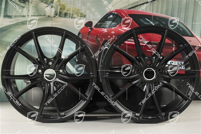 20" Felgensatz Carrera S IV, 8,5J x 20 ET49 + 11J x 20 ET56, für Winterbetrieb, C4/C4S/GTS, Schwarz Seidenmatt