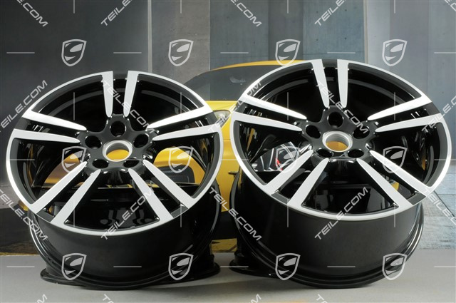 20" Komplet felg Turbo II, 9,5J x 20 ET65 + 11J x 20 ET68, czarny wysoki połysk
