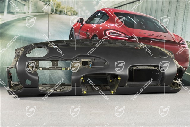 Deska rozdzielcza, skóra, czarna