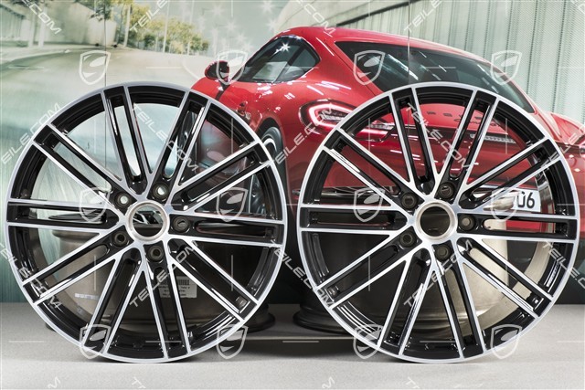 20" komplet felg Turbo IV, 8,5J x 20 ET49 + 11,5J x 20 ET56, czarny wysoki połysk