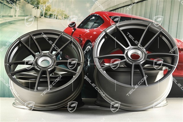 20+21" Felgensatz Turbo S, Felgen: vorne 8,5J x 20 ET40 + hinten 11J x 21 ET66, Platinum Seidenmatt