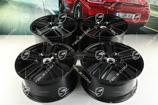 20-inch wheel rim set Panamera Design 2, 9,5J x 20 ET71 + 11,5J x 20 ET68, black satin matt