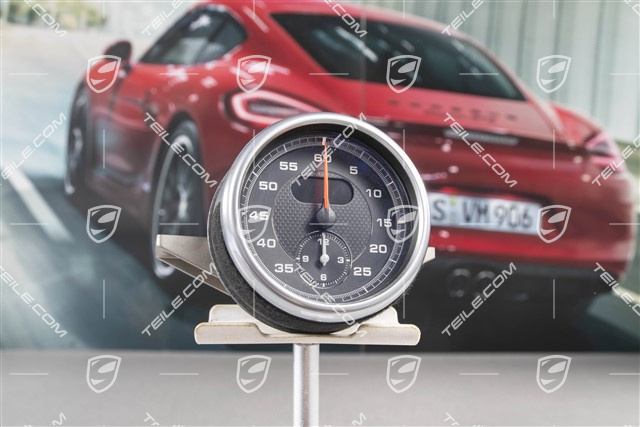 Stopp watch, matt black / galvano silver