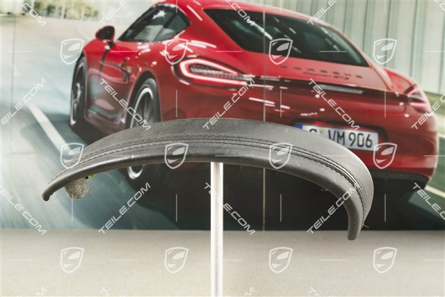 Zuziehgriff / Abdeckung, Leder, Schwarz, R