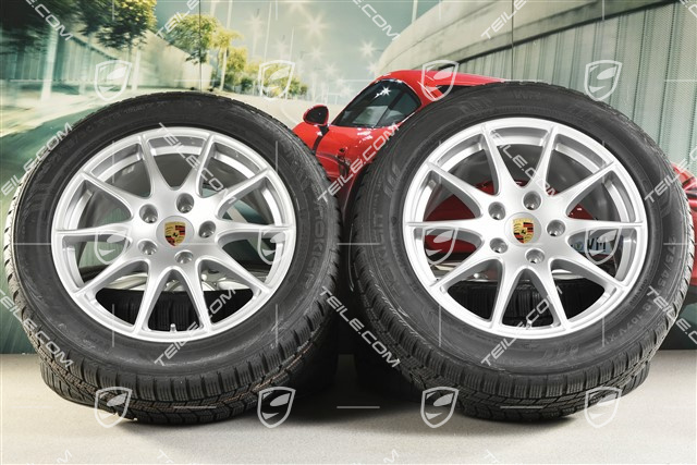 18-inch Panamera S winter wheel set, 8J x 18 ET 59 + 9J x 18 ET 53 + Nokian winter tyres 245/50 R18 + 275/45 R18, with TPMS