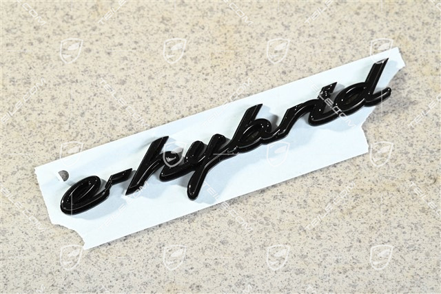 "e-hybrid" Schriftzug, seitlich, Hochglanz Schwarz, L