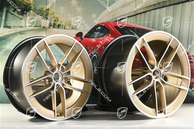 20"+21" Carrera Exclusive Design wheel rim set, rims 8.5J x 20 ET50 + 11.5J x 21 ET79, Neodyme