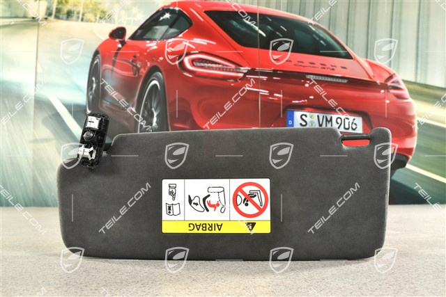 Sonnenblende, mit Spiegel, Alcantara, Schwarz, R