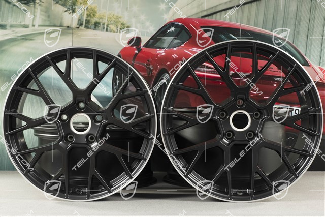 20+21" Komplet felg RS Spyder, felgi: przednie 8,5J x 20 ET53 + tylne 11,5J x 21 ET67, czarny satynowy półmat