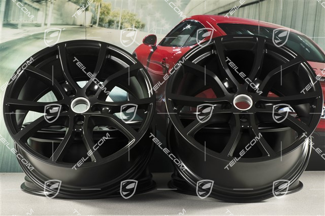 21" Komplet felg Cayenne Exclusive Design, 11J x 21 ET49 + 9,5J x 21 ET46, do Cayenne Coupé, czarny satynowy półmat
