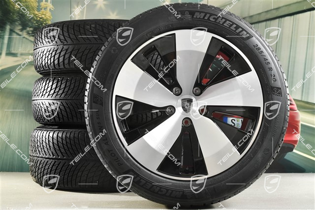 20-inch Macan winter wheel set, rims 7,5J x 20 ET32 + 10J x 20 ET49 + NEW Michelin Pilot Alpin 5 SUV winter tyres 235/55 R20 + 285/45 R20, black high gloss