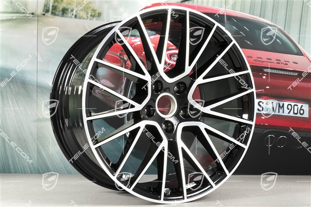 21-inch wheel rim set Cayenne RS Spyder, 11J x 21 ET49 + 9,5J x 21 ET46, for Cayenne Coupé, black high gloss