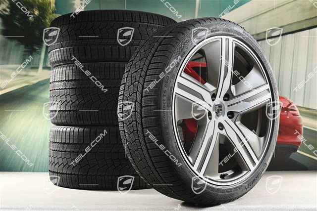 22" Macan Exclusive Design Winterräder Satz, Felgen 9J x 22 ET29 + 11J x 22 ET47 + NEUE Continental Winterreifen 255/40 R22 + 295/35 R22, in Turbonit