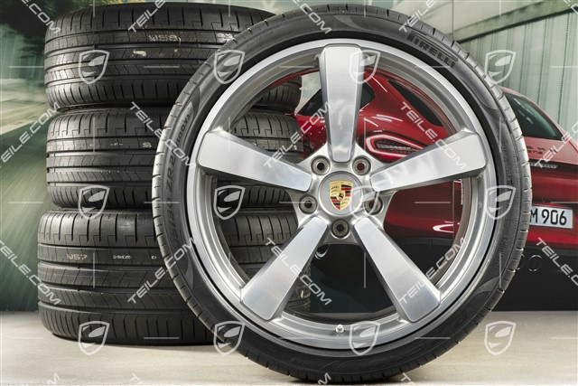 20+21-inch summer wheel set Carrera Exclusive Design, rims 8,5J x 20 ET53 + 11,5J x 21 ET67 + NEW Pirelli summer tyres 245/35 R20 + 305/30 R21, with TPM