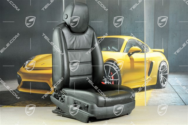 Seat, elect. adjustment, heating, Memory, Lumbar, leather, black, R