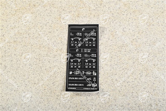 Naklejka informacyjna o ciśnieniu w oponach  / DIESEL S