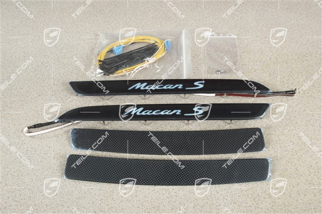 Listwy ozdobne progów, Podświetlane, Carbon, "Macan S", komplet L+R