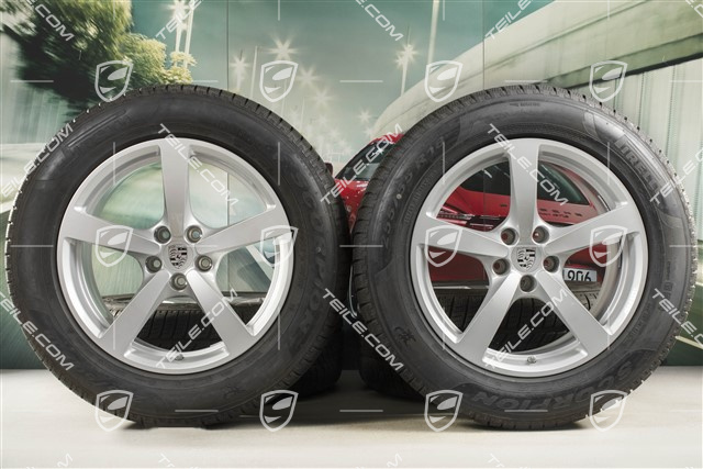 18" "Macan" koła zimowe komplet, felgi 8J x 18 ET21 + 9J x 18 ET21 + opony zimowe Pirelli 235/60 ZR 18 + 255/55 ZR 18, z czujnikami ciśninia